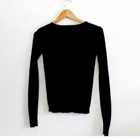 Primark Midnight Blue Knit Ribbed 100% Cotton Button Cardigan Womens Size 2 - Picture 2 of 9